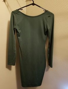 Green low back dress